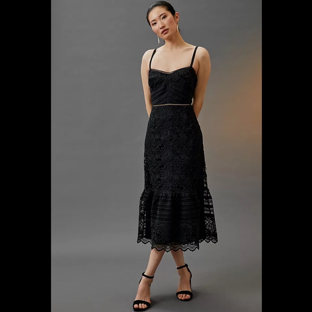 Slim lace midi dress Anthropologie